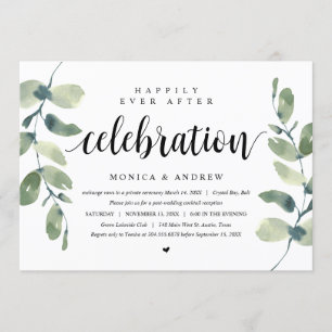 Invitation Eucalyptus Moderne, Célébration de Mariage en Inti