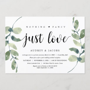 Invitation Eucalyptus Moderne, Mariage Fuite Party
