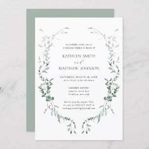 Invitation Eucalyptus moderne verdure Jardin Répétition Dîner