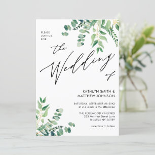 Invitation Eucalyptus Moderne Verdure Tout en un Mariage