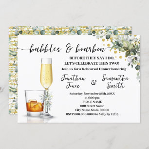 Invitation Eucalyptus Or Bubbles & Bourbon Couples Douche
