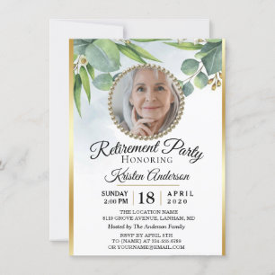 Invitation Eucalyptus Parti de la retraite dorée