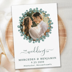 Invitation Eucalyptus Photo Greenery QR Code Mariage