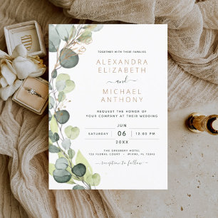 Invitation Eucalyptus Rustic Botanical Greenery Mariage