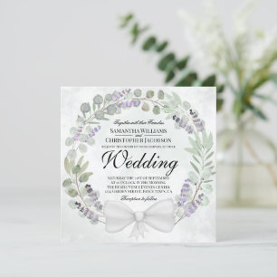 Invitation Eucalyptus rustique et Mariage de courroie de lava