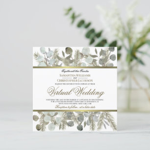 Invitation Eucalyptus rustique & Pine Elegant Mariage virtuel