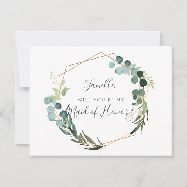 Invitation Eucalyptus rustique Soyez ma do-it-yourself femme  (Devant)