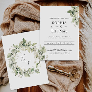 Invitation Eucalyptus rustique Verdure Mariage de respiration