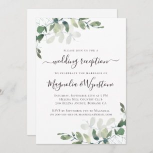 Invitation Eucalyptus Rustique Verdure Réception de mariage I