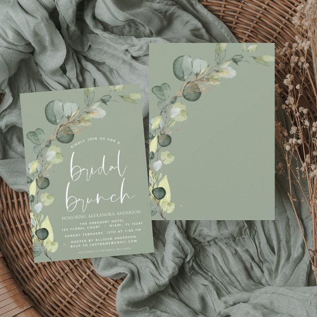 Invitation Eucalyptus Sage Green Bridal Brunch Douche (Créateur téléchargé)