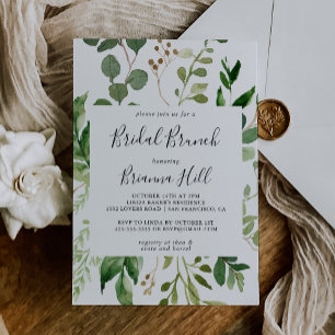 Invitation Eucalyptus Simple Fête des mariées de brunch nupti