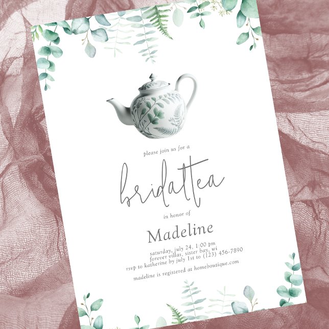 Invitation Eucalyptus Thé nuptiale de la douche nuptiale Invi (Créateur téléchargé)