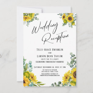 Invitation Eucalyptus tournesol écriture de mariage Réception