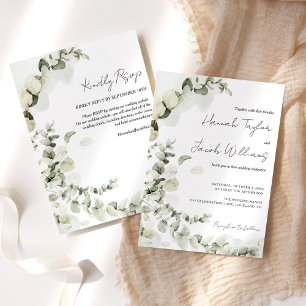 Invitation Eucalyptus tout en un Mariage RSVP