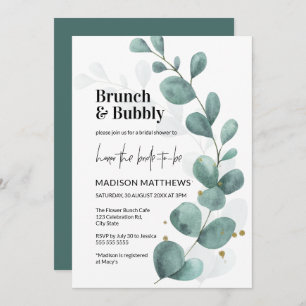 Invitation Eucalyptus verdoyant Brunch & Fête des mariées Bub