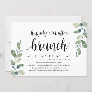 Invitation Eucalyptus verdoyant, Mariage Elopement Brunch