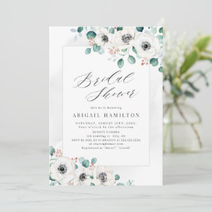 Invitation Eucalyptus verdure anémone floral douche nuptiale 