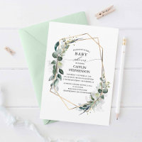 Eucalyptus Verdure Baby shower géométrique moderne