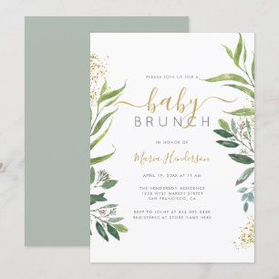 Invitation Eucalyptus Verdure & Baby shower Or Brunch