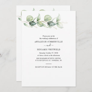 Invitation Eucalyptus Verdure Botanique Tout en un Mariage