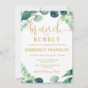 Invitation Eucalyptus verdure Brunch & Fête des mariées Bubbl