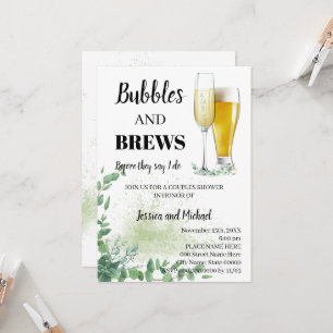 Invitation Eucalyptus Verdure Bubble & Brews Couples Douche