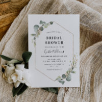 Eucalyptus verdure douche nuptiale géométrique