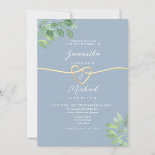 Invitation Eucalyptus Verdure Dusty Blue Mariage