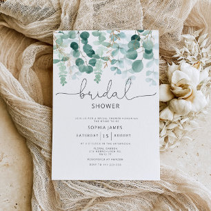 Invitation Eucalyptus verdure élégante douche nuptiale