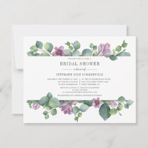 Invitation Eucalyptus verdure Fête des mariées de script succ
