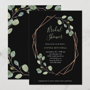 Invitation Eucalyptus verdure   Fête des mariées Rose Gold Ge