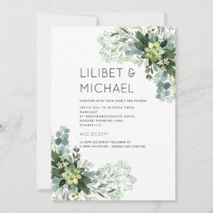 Invitation Eucalyptus Verdure Mariage Foliage Bébés Respirer