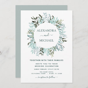 Invitation Eucalyptus Verdure Succulent Mariage élégant