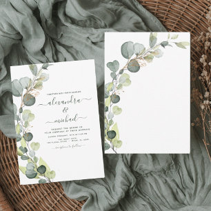 Invitation Eucalyptus Verdure Succulent Mariage élégant