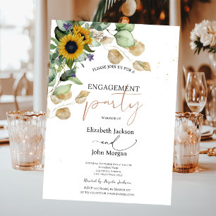 Invitation Eucalyptus Verdure Tournesols Fiançailles
