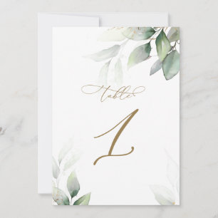 Invitation Eucalyptus Vert Tableau 1 Mariage Numéro de tablea