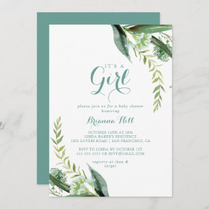 Invitation Eucalyptus vert vintage C'est un Baby shower de fi