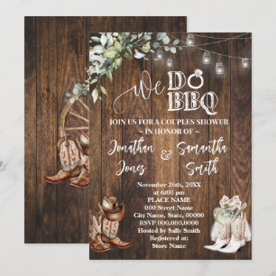 Invitation Eucalyptus Western Nous Faisons BBQ Pays Couple Do