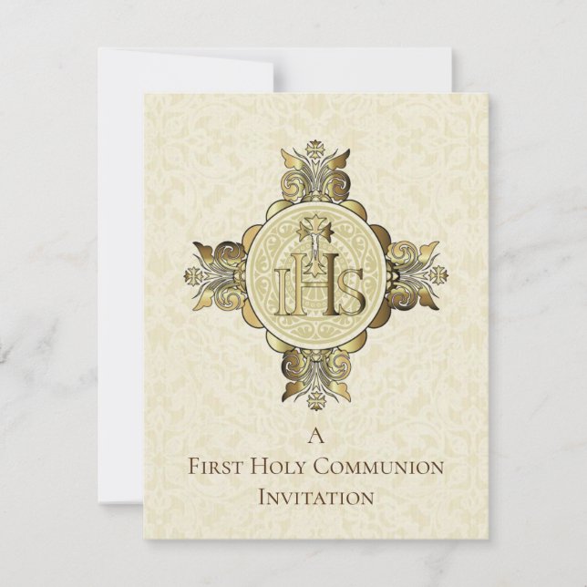 Invitation Eucharistie catholique Première communion (Devant)