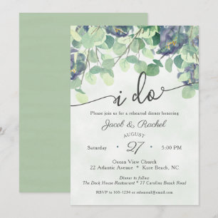 Invitation Eucualyptus Verdure I DO Floral Rehearsal Diner