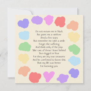 Invitation Eveil / Mémorial personnalisable — Poème Arc En Ci