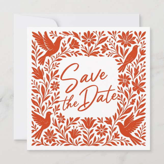 Invitation Événement à la mexicaine Otomí Tenango Talavera (Devant)