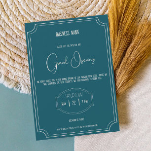 Invitation Evénement boutique polyvalent bleu essence