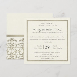 INVITATION ÉVÉNEMENT D'ATELIER CLASSIQUE FAUX SILVER WHITE DA