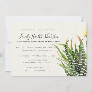 INVITATION ÉVÉNEMENT D'ATELIER MODERNE DESERT CACTUS WATERCOL