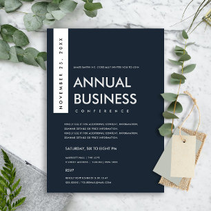 INVITATION ÉVÉNEMENT DE CONFÉRENCE KRAFT BLANC NAVY MINIMAL M