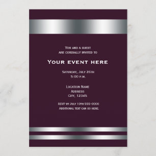 Invitation Événement de dîner élégant Marron et Argent