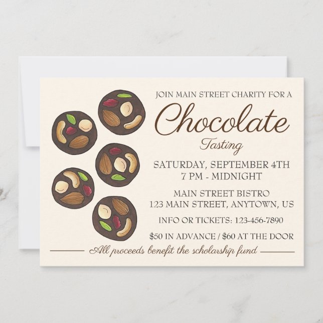 Invitation Événement de fabrication de chocolat Mendiants pou (Devant)