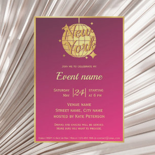 Invitation événement de fête à New York City NYC enterrement 