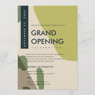 INVITATION ÉVÉNEMENT DE GRAND OUVERTURE D'ART ABSTRAIT MODERN